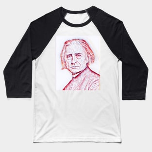 Franz Liszt Portrait | Franz Liszt Artwork | Line Art Baseball T-Shirt